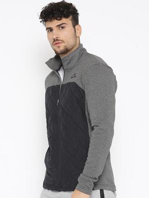 grey color block quilted jacket - 16495679 - Standard Image - 2