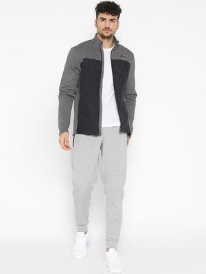 grey color block quilted jacket - 16495679 - Standard Image - 4