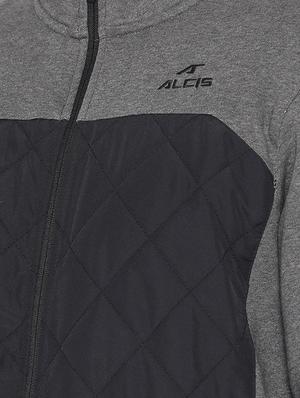grey color block quilted jacket - 16495679 - Standard Image - 5
