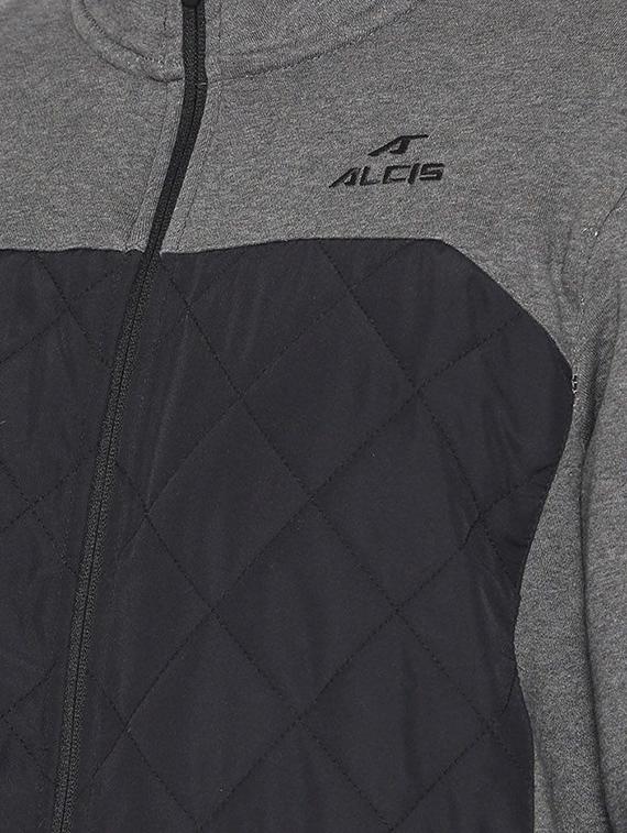 grey color block quilted jacket - 16495679 - Zoom Image - 5
