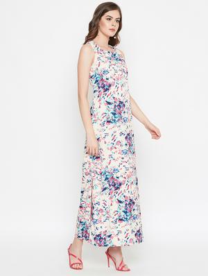 round neck printed maxi dress - 16495697 - Standard Image - 2