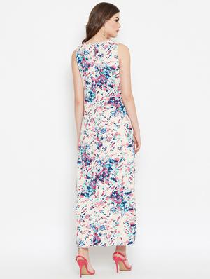 round neck printed maxi dress - 16495697 - Standard Image - 3