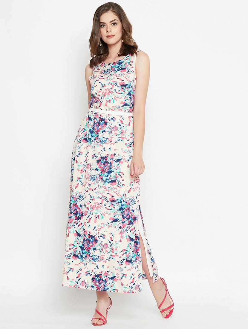 round neck printed maxi dress - 16495697 - Zoom Image - 1
