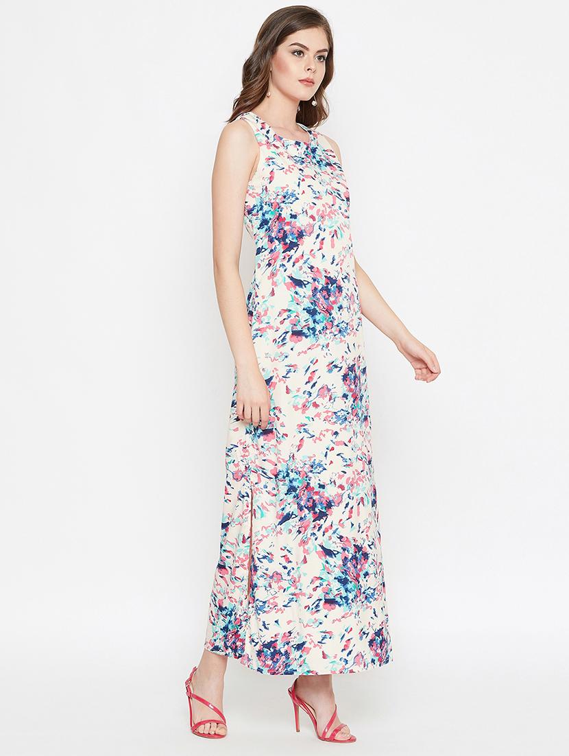 round neck printed maxi dress - 16495697 - Zoom Image - 2