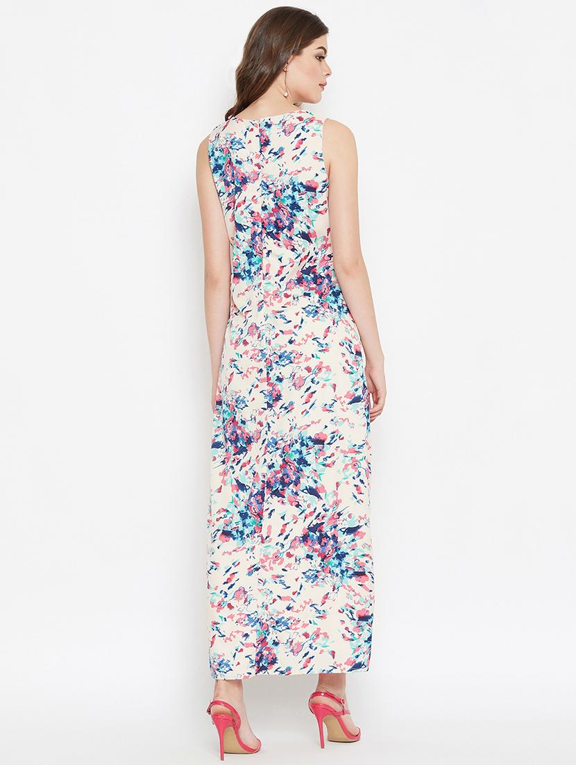 round neck printed maxi dress - 16495697 - Zoom Image - 3