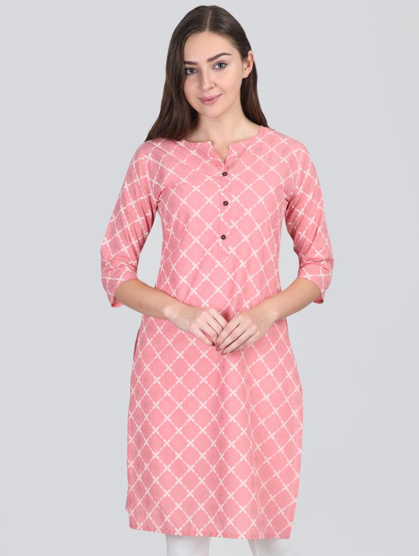block printed straight kurta - 16495867 - Zoom Image - 1