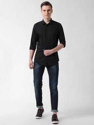 black solid casual shirt - 16495991 - Standard Image - 4