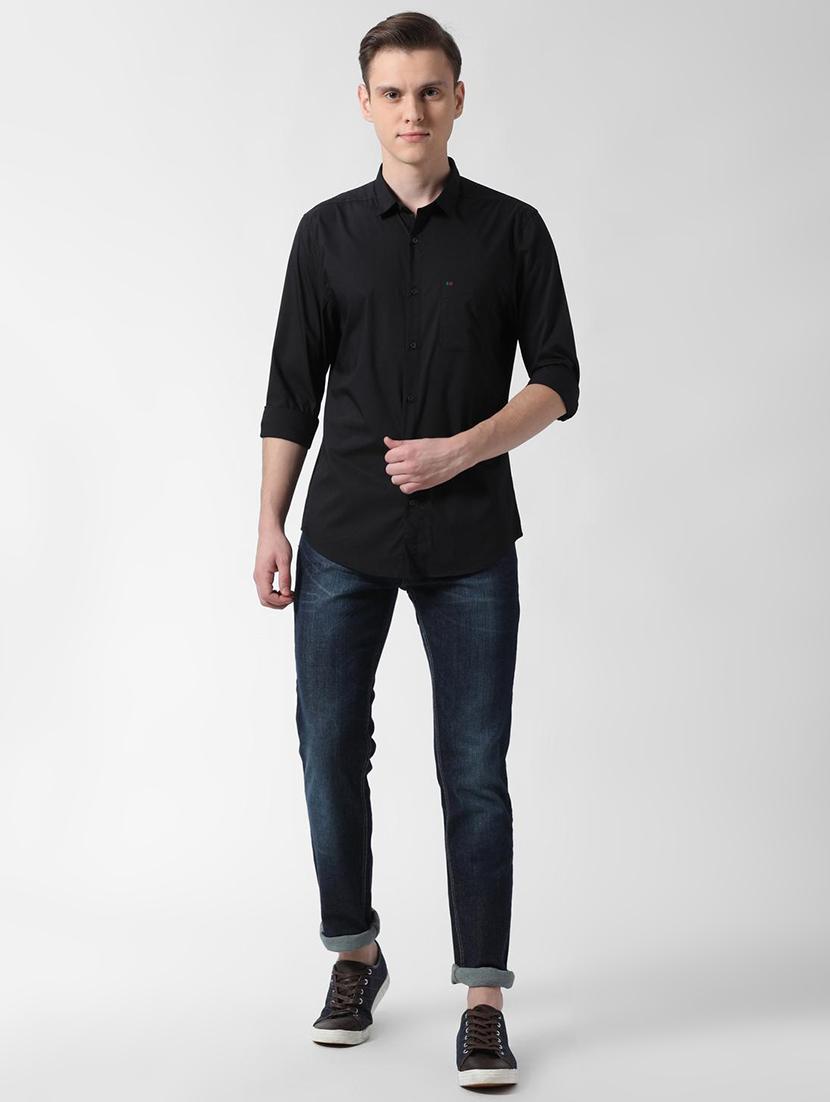 black solid casual shirt - 16495991 - Zoom Image - 4