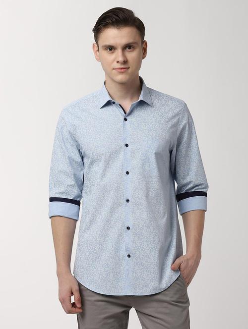 blue printed casual shirt - 16496000 - Standard Image - 1