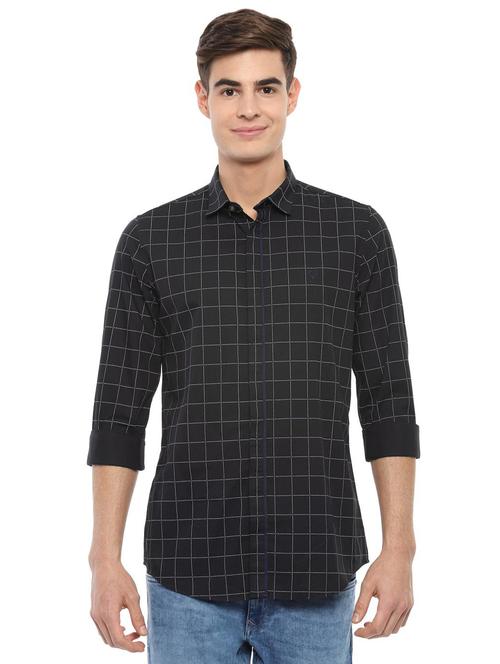 black checkered casual shirt - 16496014 - Very Small Image - 1