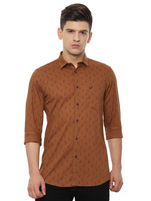 brown printed casual shirt - 16496161 - Standard Image - 1
