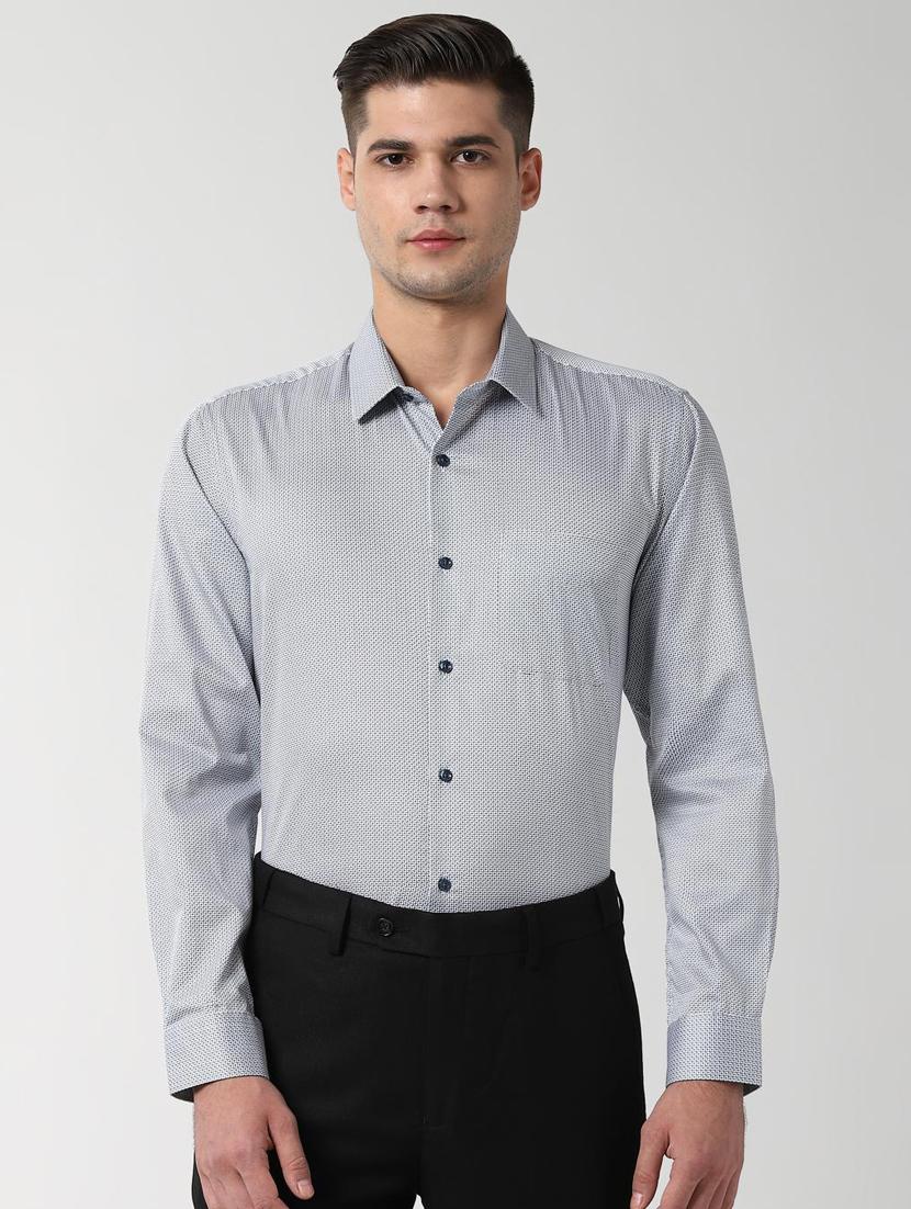 blue printed formal shirt - 16496308 - Zoom Image - 1