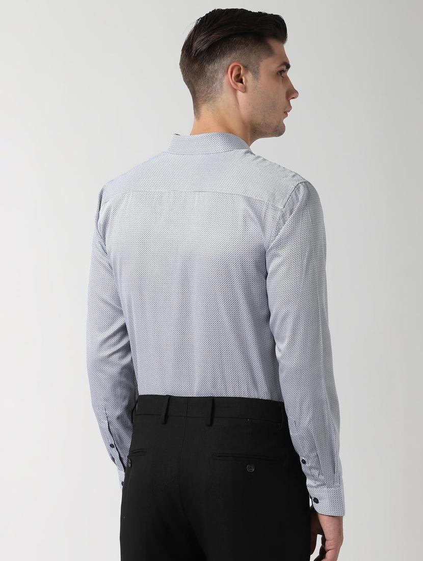 blue printed formal shirt - 16496308 - Zoom Image - 3