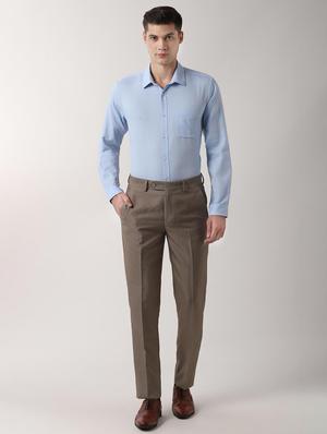blue self design formal shirt - 16496365 - Standard Image - 4