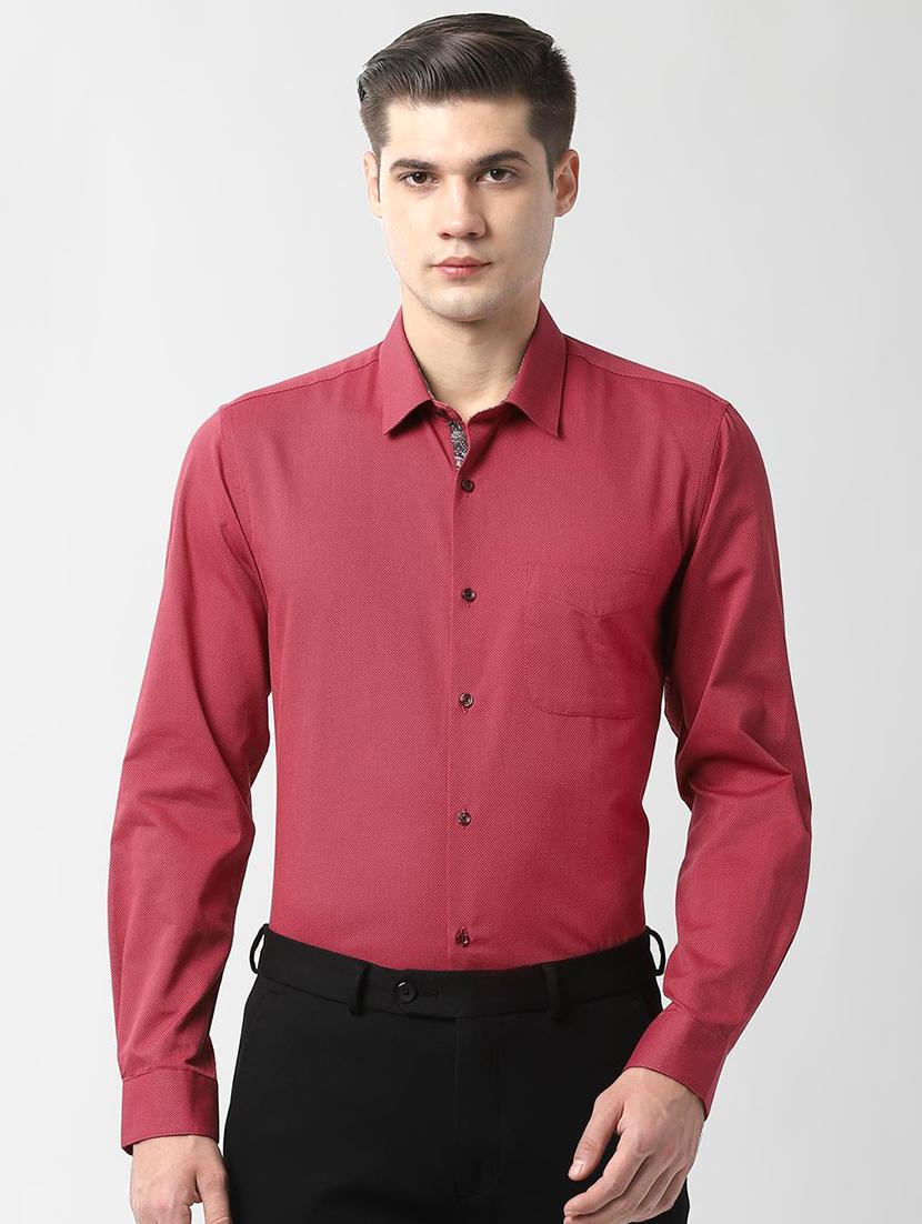 pink self design formal shirt - 16496395 - Zoom Image - 1