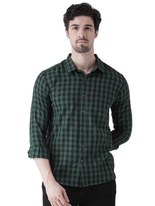green checkered casual shirt - 16496527 - Standard Image - 1