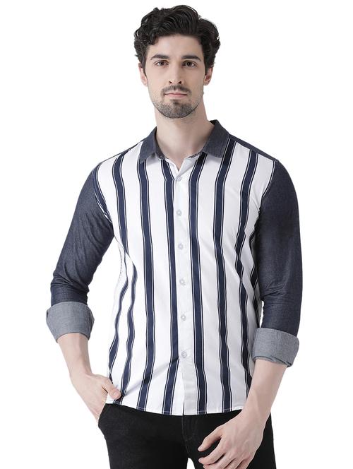 white striped casual shirt - 16496530 - Standard Image - 1