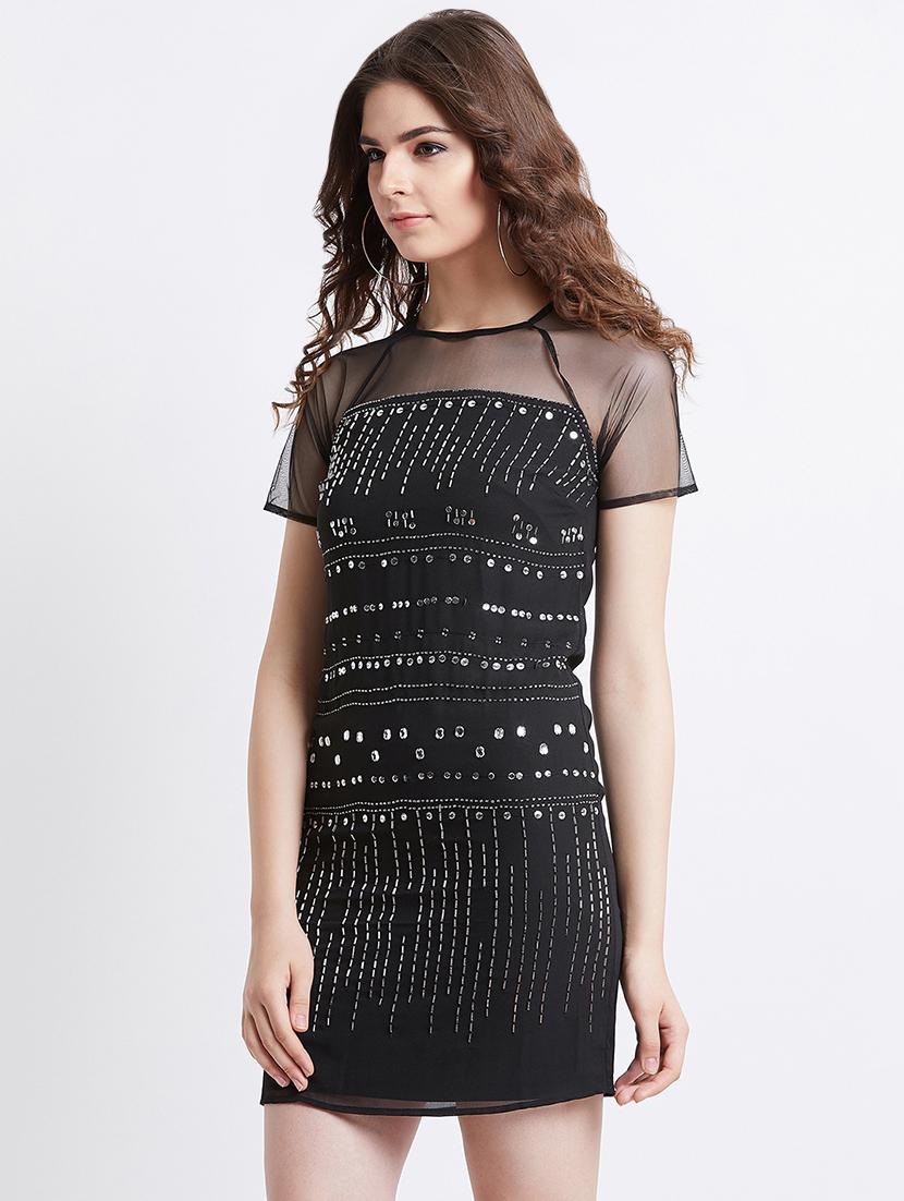 raglan sleeved embellished sheath dress - 16496870 - Zoom Image - 2
