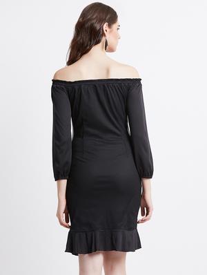 off shoulder embellished sheath dress - 16496871 - Standard Image - 3