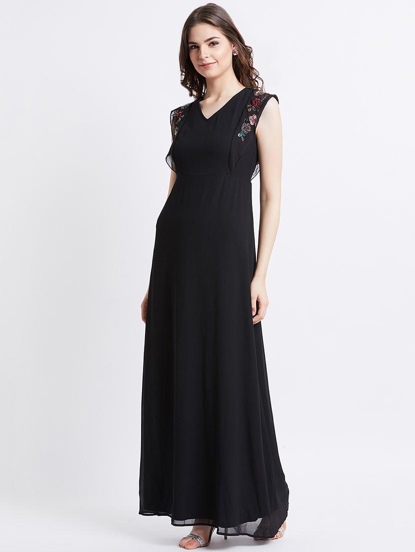 embellished cap sleeved a-line maxi dress - 16496873 - Zoom Image - 2