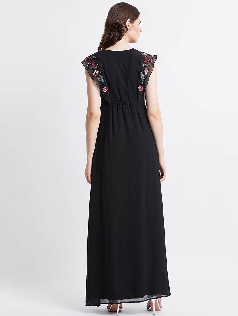 embellished cap sleeved a-line maxi dress - 16496873 - Zoom Image - 3