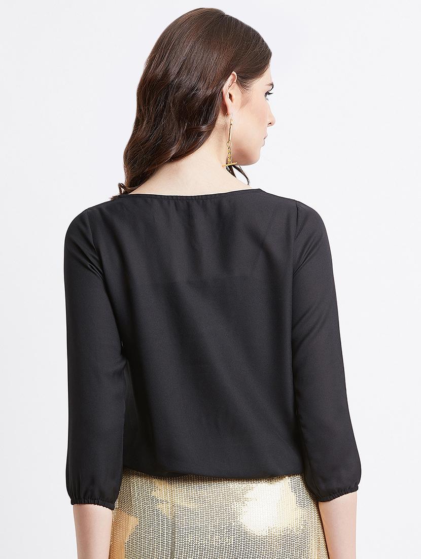 boat neck embellished detail blouson top - 16496882 - Zoom Image - 4