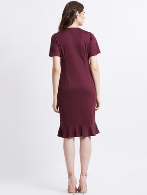 key hole neck embellished detail sheath dress - 16496884 - Standard Image - 3