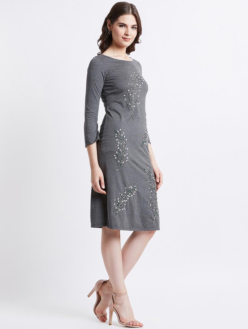 boat neck embellished sheath dress - 16496885 - Zoom Image - 2