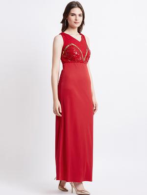 embellished yoke maxi dress - 16496886 - Standard Image - 2