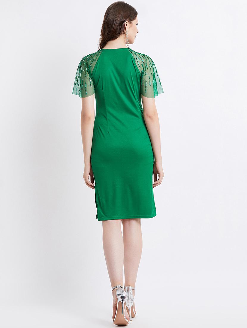 embellished raglan sleeved sheath dress - 16496893 - Zoom Image - 3