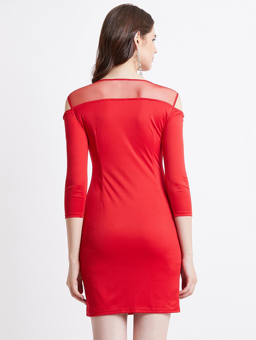 embellished sheer panel bodycon dress - 16496895 - Zoom Image - 3