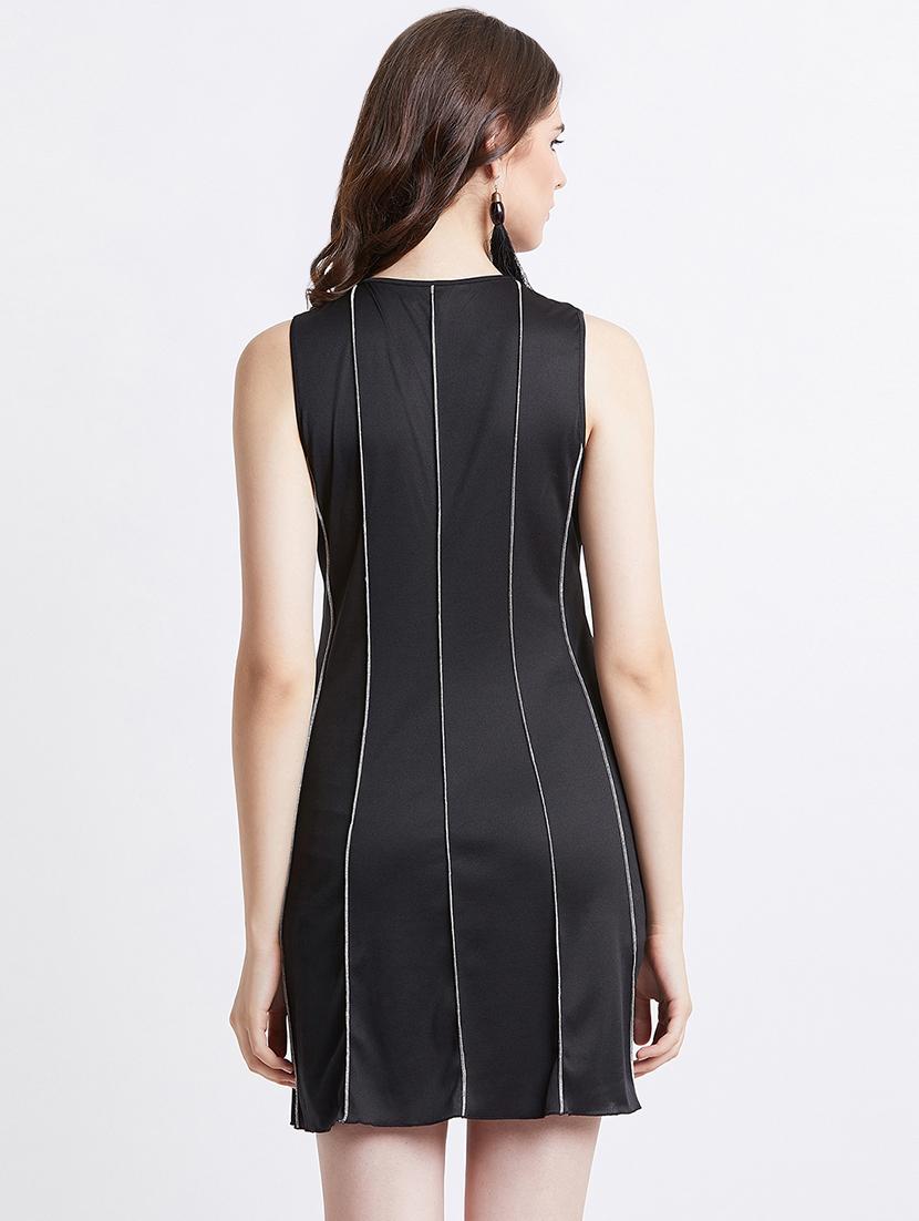 silver piped a-line dress - 16496897 - Zoom Image - 3