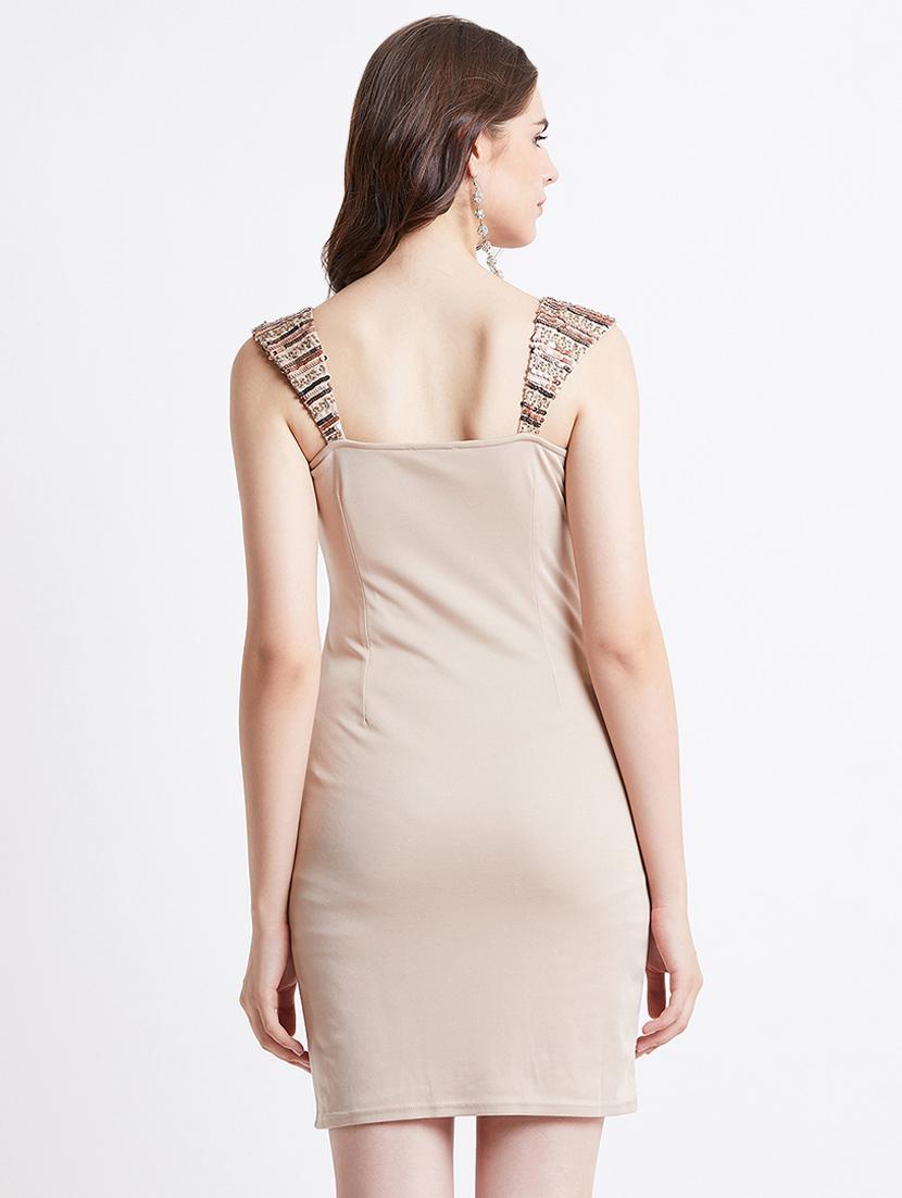 embellished shoulder strap bodycon dress - 16496898 - Zoom Image - 3