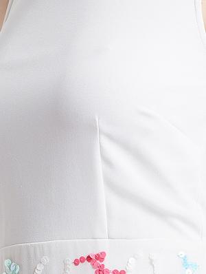 round neck embellished detail sheath dress - 16496900 - Standard Image - 6