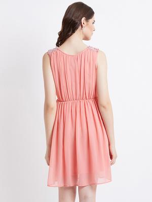 embellished detail gathered blouson dress - 16496901 - Standard Image - 4
