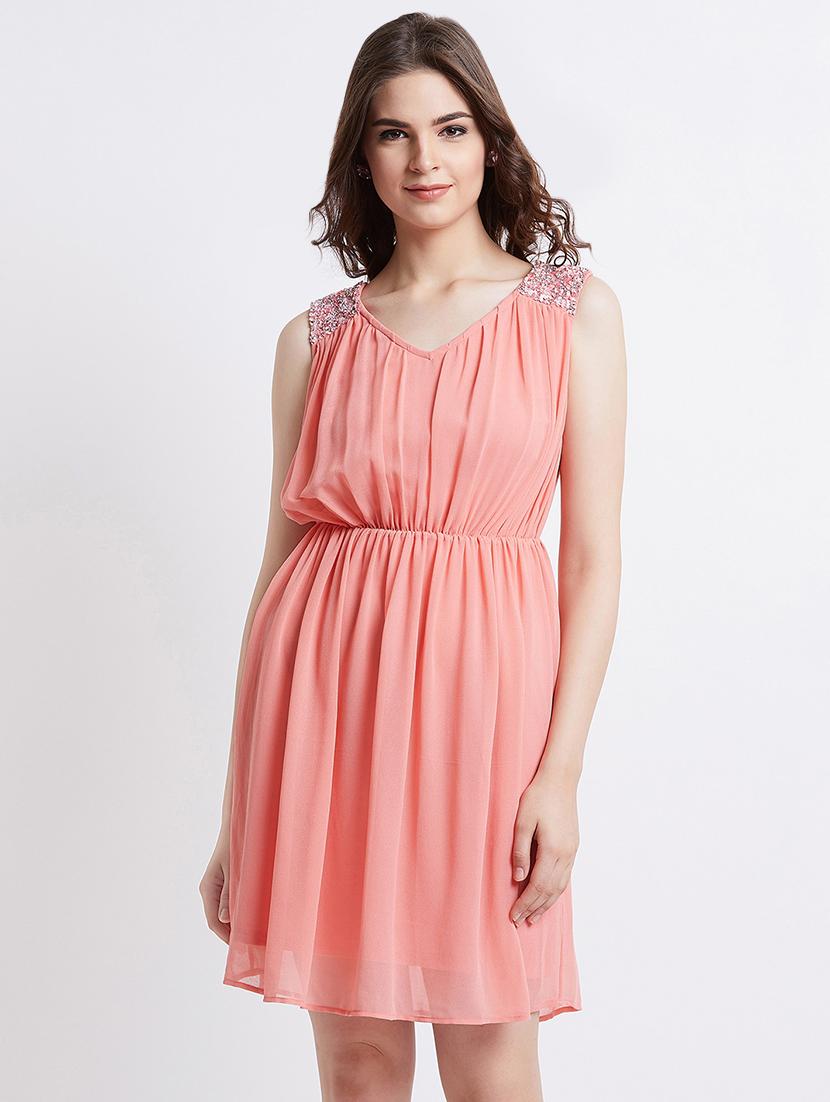 embellished detail gathered blouson dress - 16496901 - Zoom Image - 2