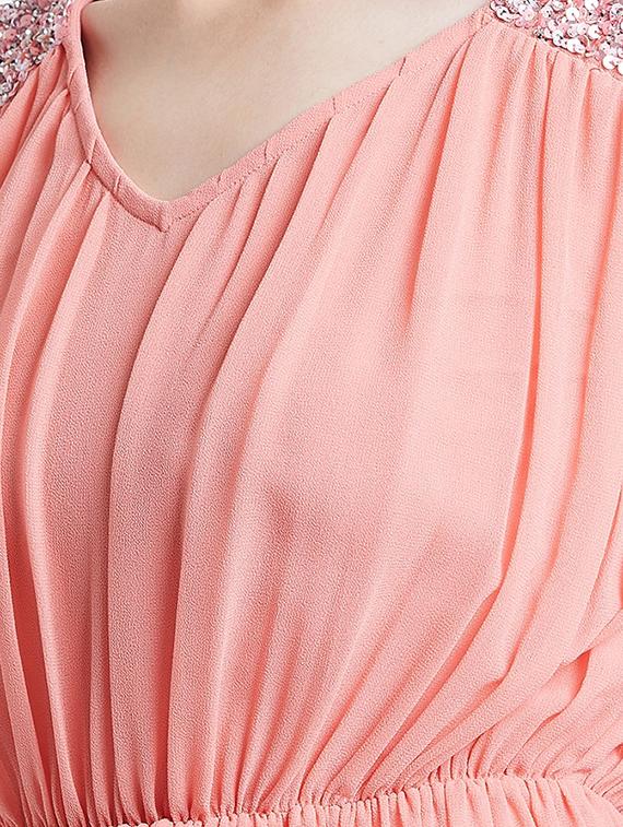 embellished detail gathered blouson dress - 16496901 - Zoom Image - 6