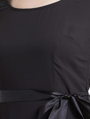 tie front fringed hem asymmetric dress - 16496905 - Standard Image - 5