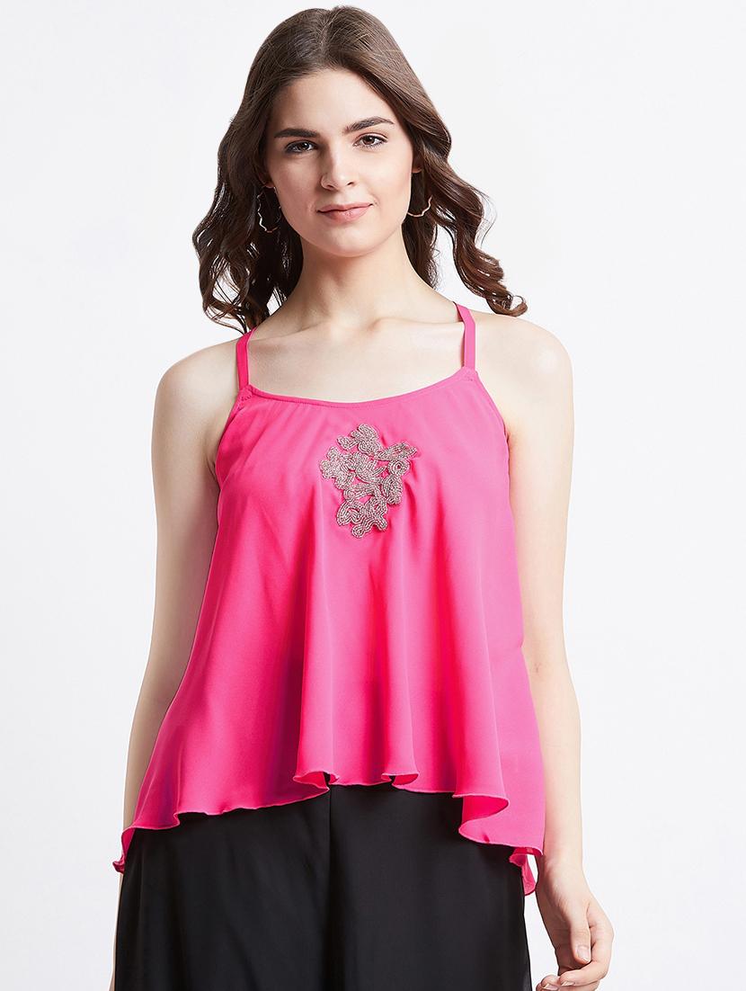 embellished detail ruffled top - 16496913 - Zoom Image - 2