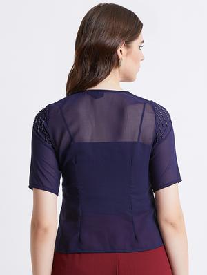 embellished detail solid top - 16496914 - Standard Image - 3
