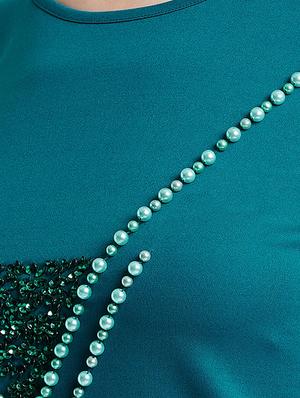 round neck pearl embellished top - 16496919 - Standard Image - 5