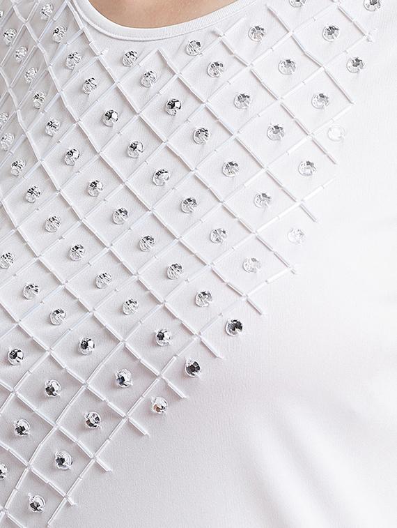 round neck embellished crop top - 16496926 - Zoom Image - 6