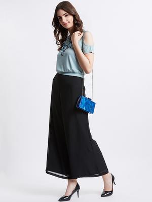 cold shoulder embellished crop top - 16496933 - Standard Image - 4