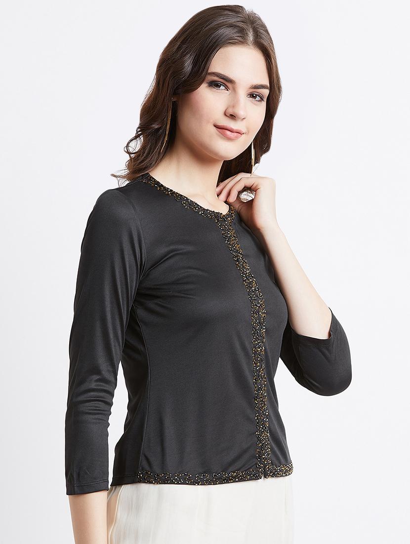 embellished detail solid top - 16496935 - Zoom Image - 2