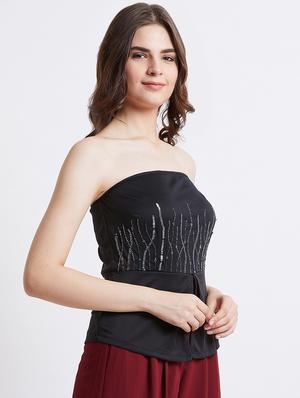 front slit embellished tube top - 16496940 - Standard Image - 3