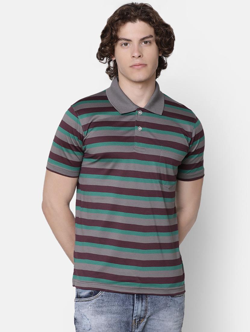 green striped collared t-shirt - 16497887 - Zoom Image - 1