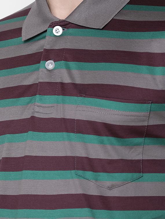 green striped collared t-shirt - 16497887 - Zoom Image - 5