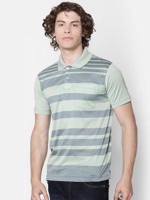 green striped collared t-shirt - 16497888 - Standard Image - 2
