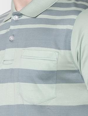 green striped collared t-shirt - 16497888 - Standard Image - 4