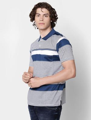 blue striped collared t-shirt - 16497892 - Standard Image - 2